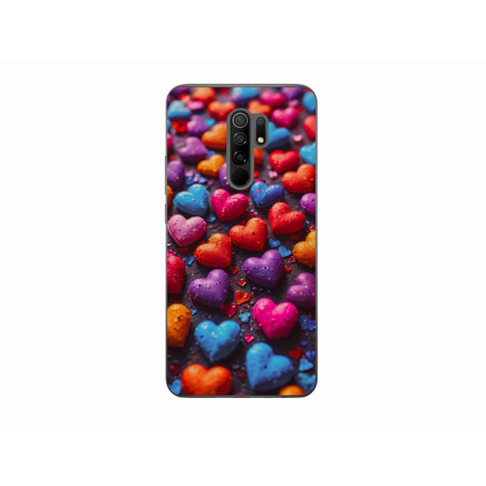 Gelový kryt mmCase na Xiaomi Redmi 9 - barevná srdce