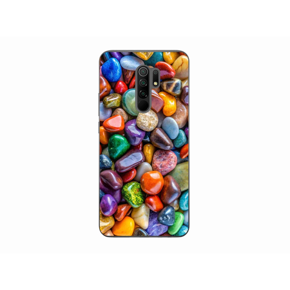 Gelový kryt mmCase na Xiaomi Redmi 9 - barevné kamínky