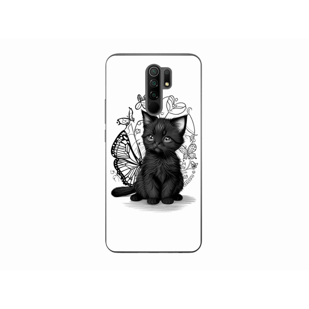 Gelový kryt mmCase na Xiaomi Redmi 9 - černé kotě