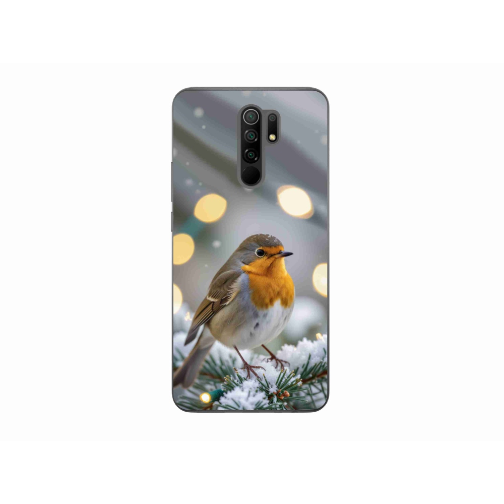 Gelový kryt mmCase na Xiaomi Redmi 9 - červenka v zimě