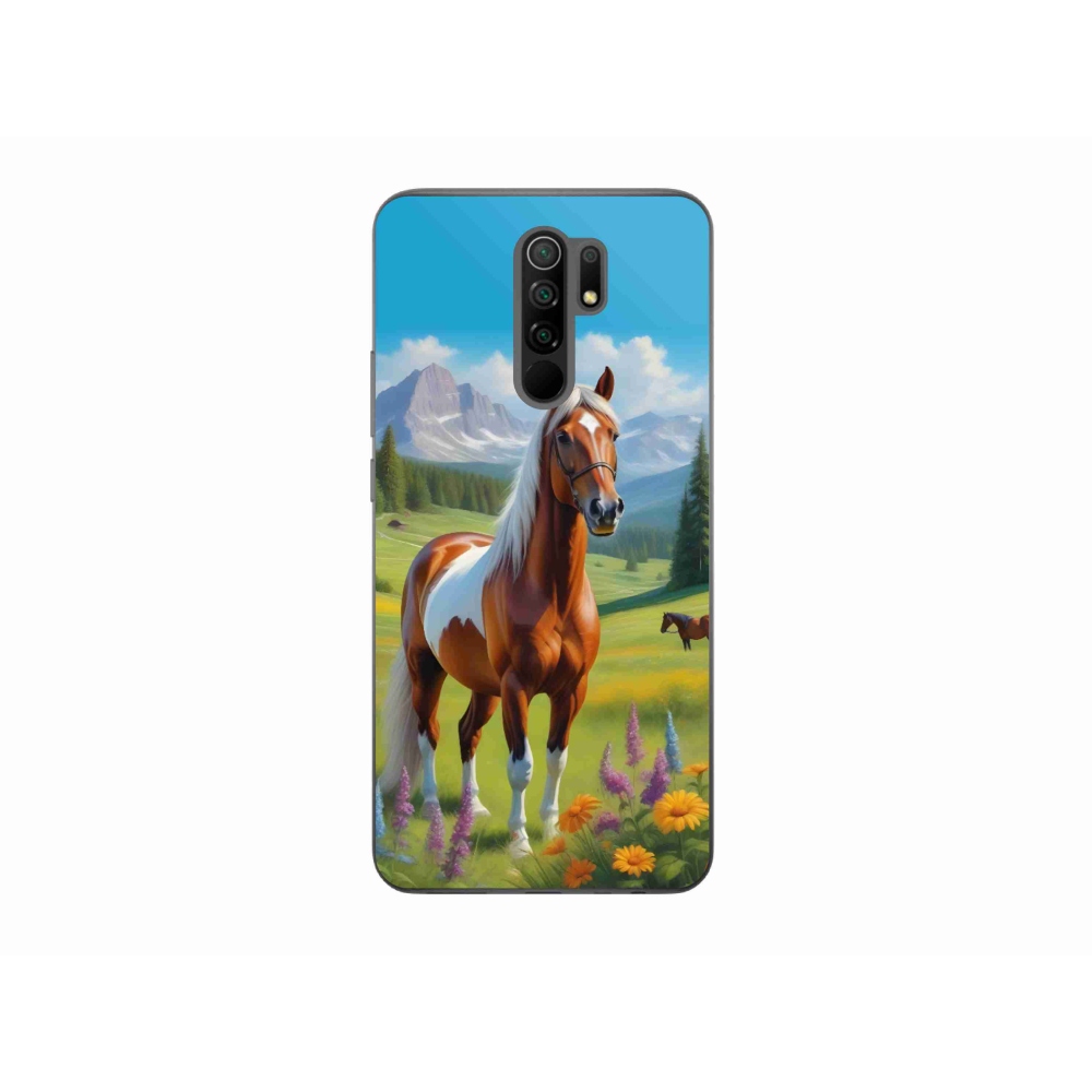 Gelový kryt mmCase na Xiaomi Redmi 9 - kůň na louce