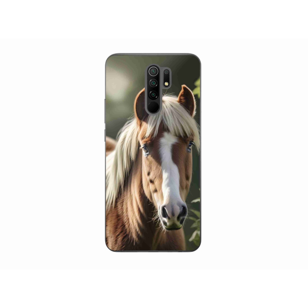 Gelový kryt mmCase na Xiaomi Redmi 9 - kůň se světlou hřívou