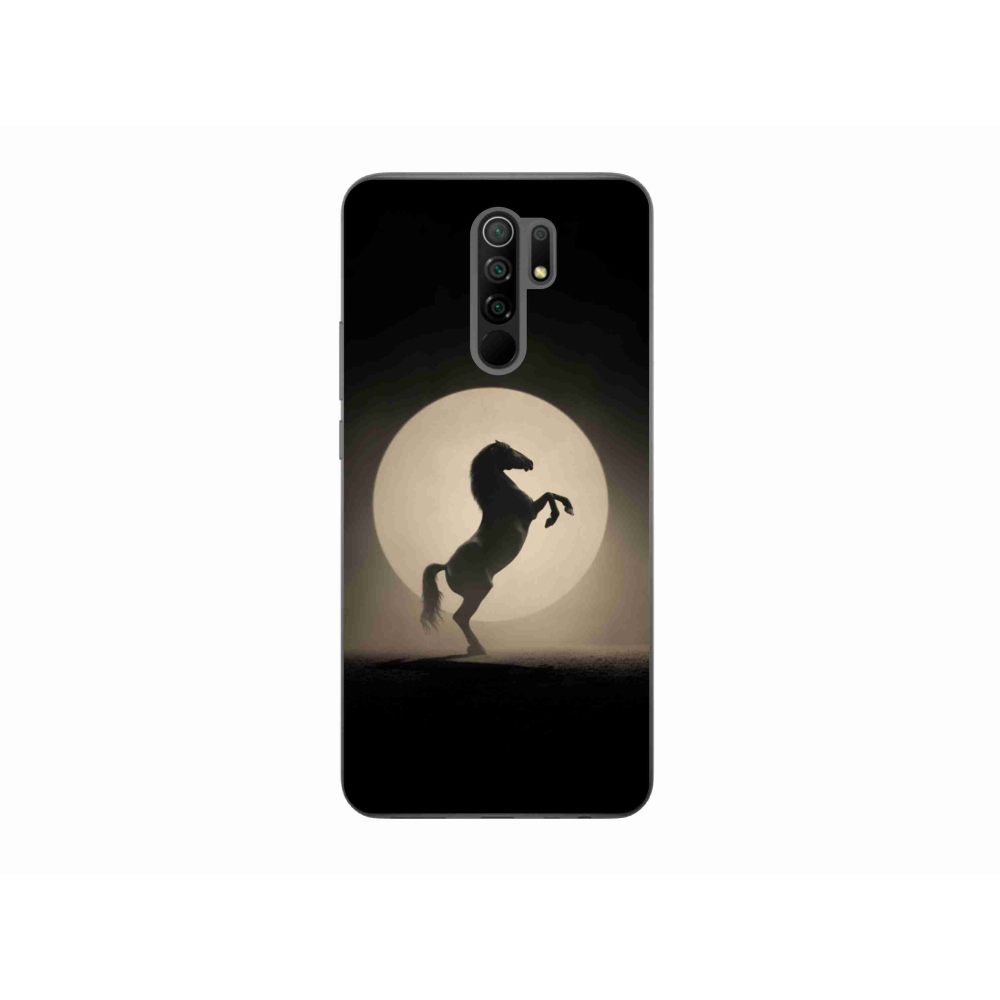 Gelový kryt mmCase na Xiaomi Redmi 9 - kůň v siluetě