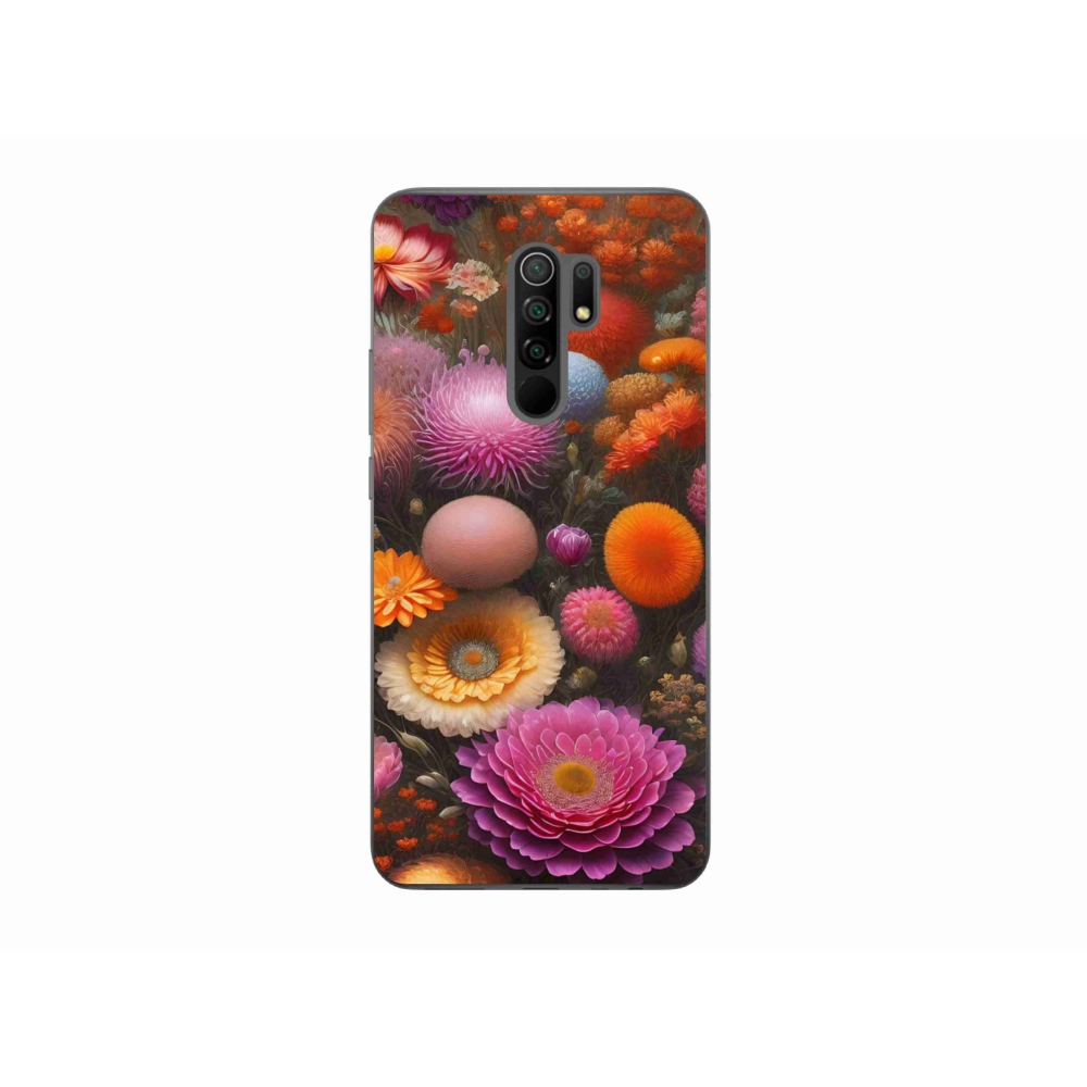Gelový kryt mmCase na Xiaomi Redmi 9 - květinová kompozice
