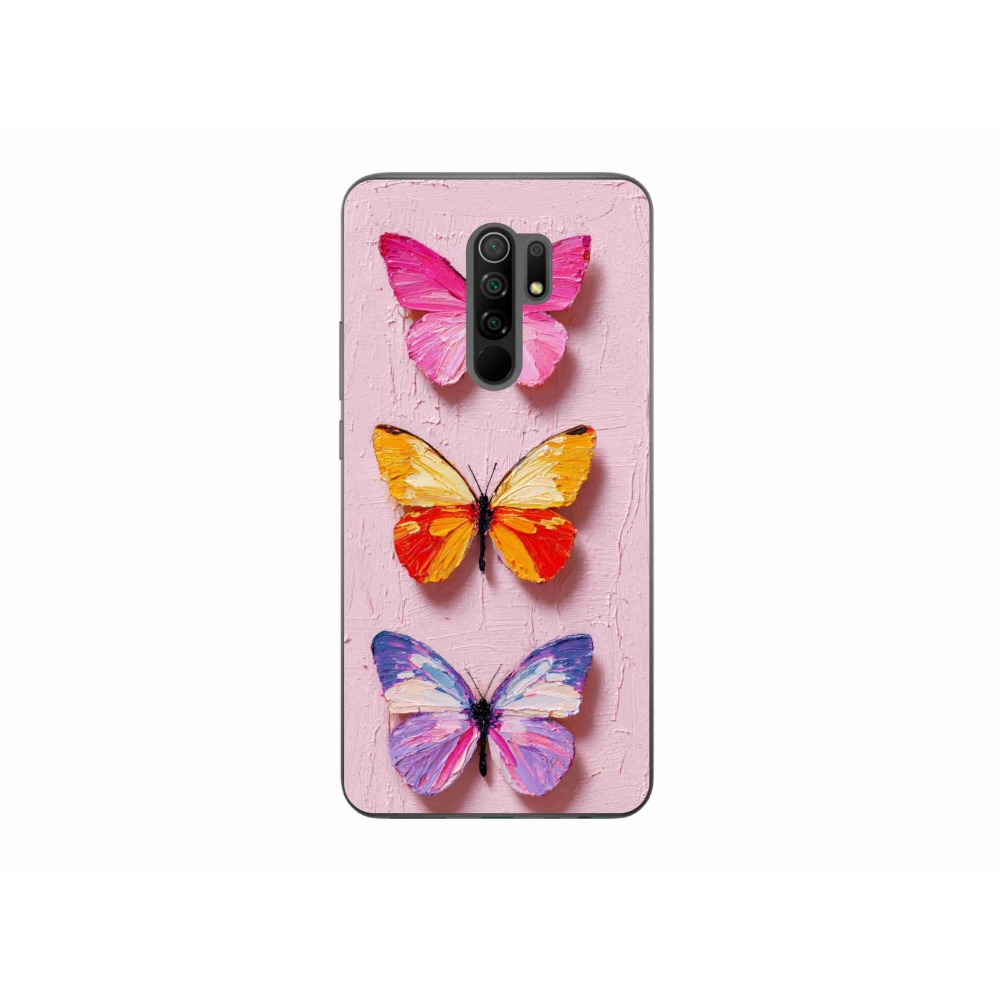 Gelový kryt mmCase na Xiaomi Redmi 9 - motýlí trojice