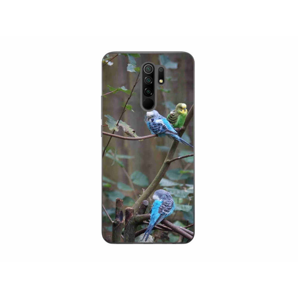 Gelový kryt mmCase na Xiaomi Redmi 9 - papoušci na větvi