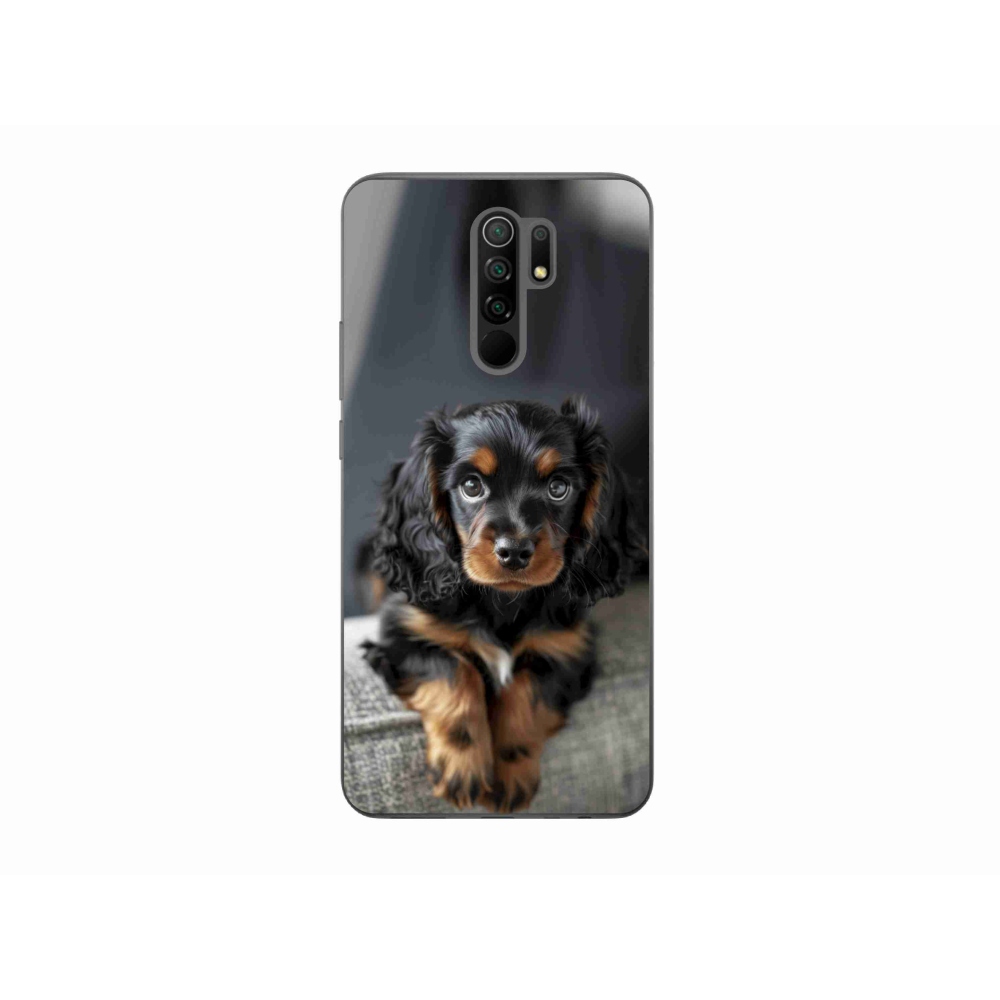 Gelový kryt mmCase na Xiaomi Redmi 9 - roztomilý dlouhosrstý jezevčík