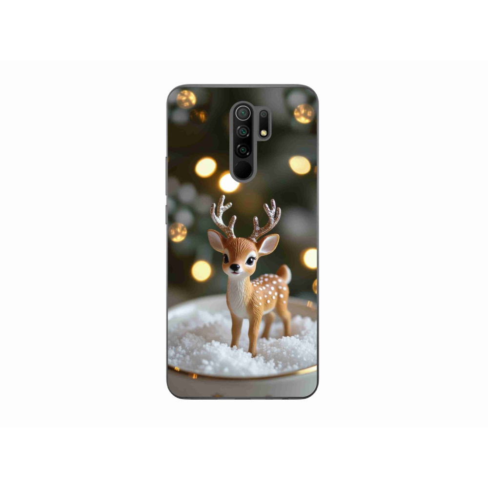 Gelový kryt mmCase na Xiaomi Redmi 9 - roztomilý vánoční jelen
