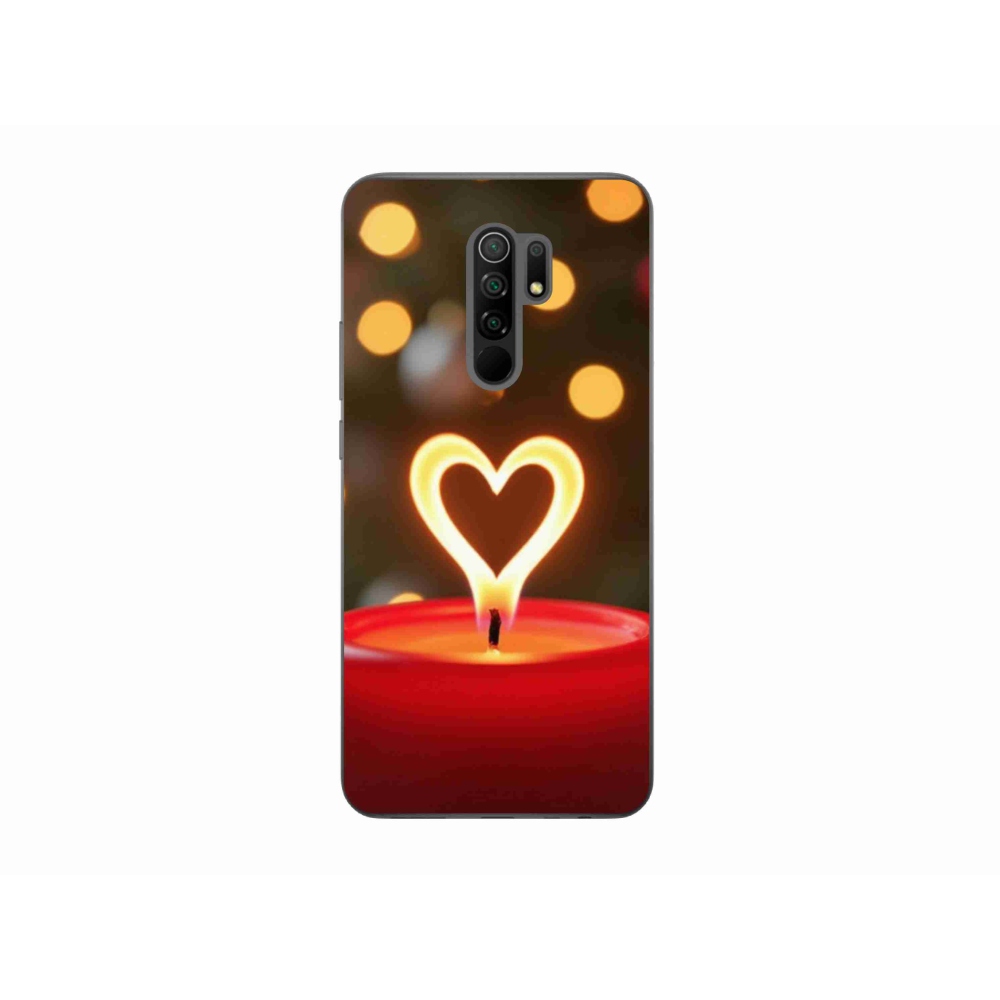 Gelový kryt mmCase na Xiaomi Redmi 9 - srdce z plamene