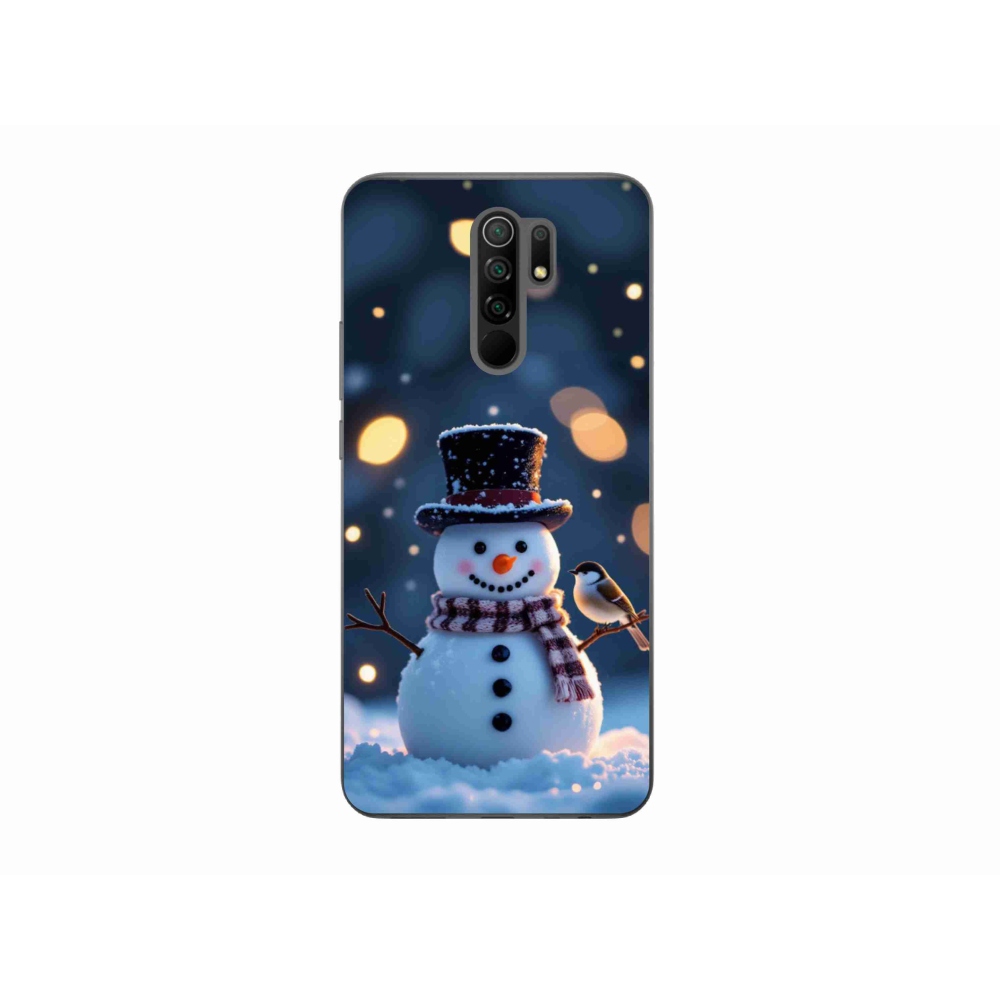Gelový kryt mmCase na Xiaomi Redmi 9 - vánoční sněhulák