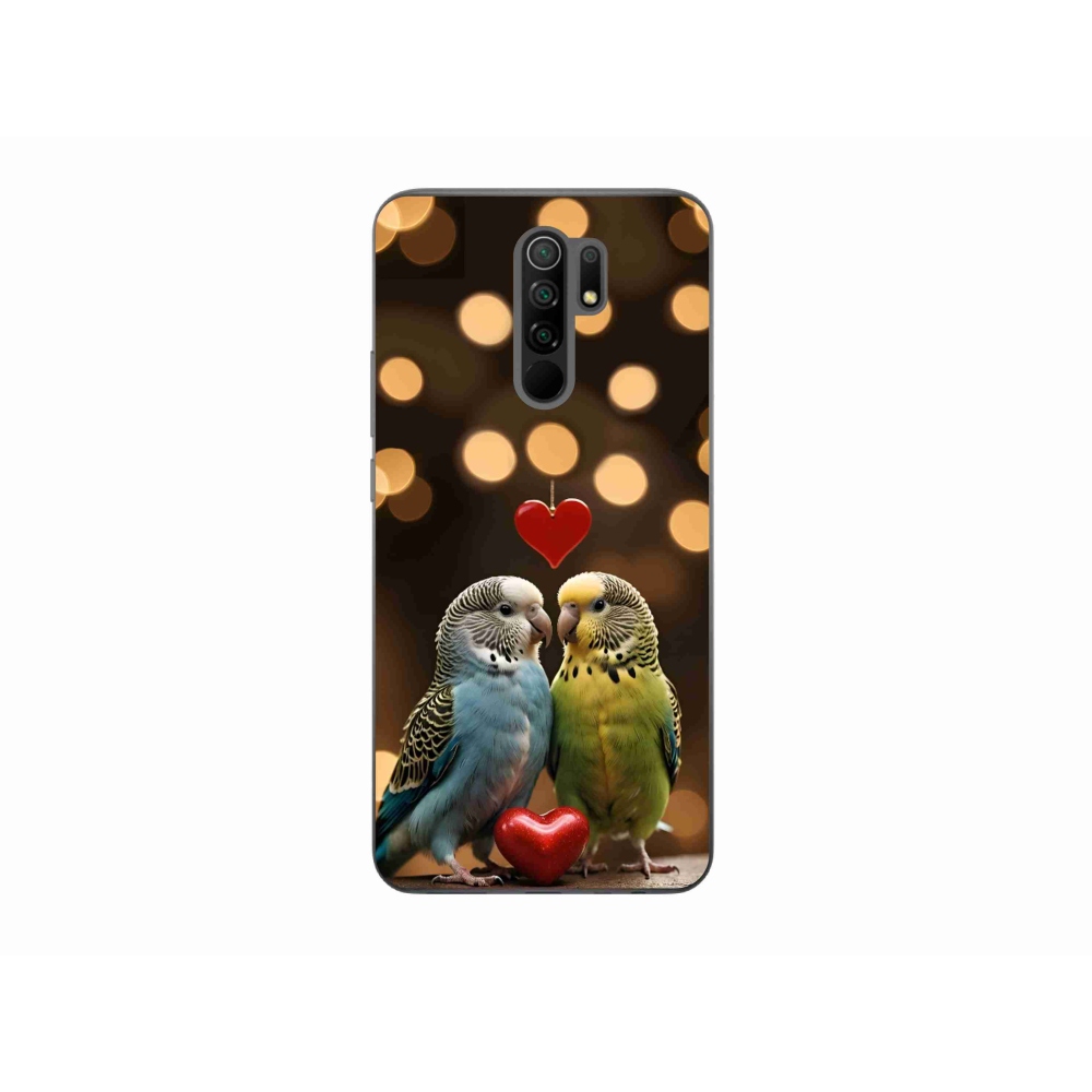 Gelový kryt mmCase na Xiaomi Redmi 9 - zamilovaní papoušci