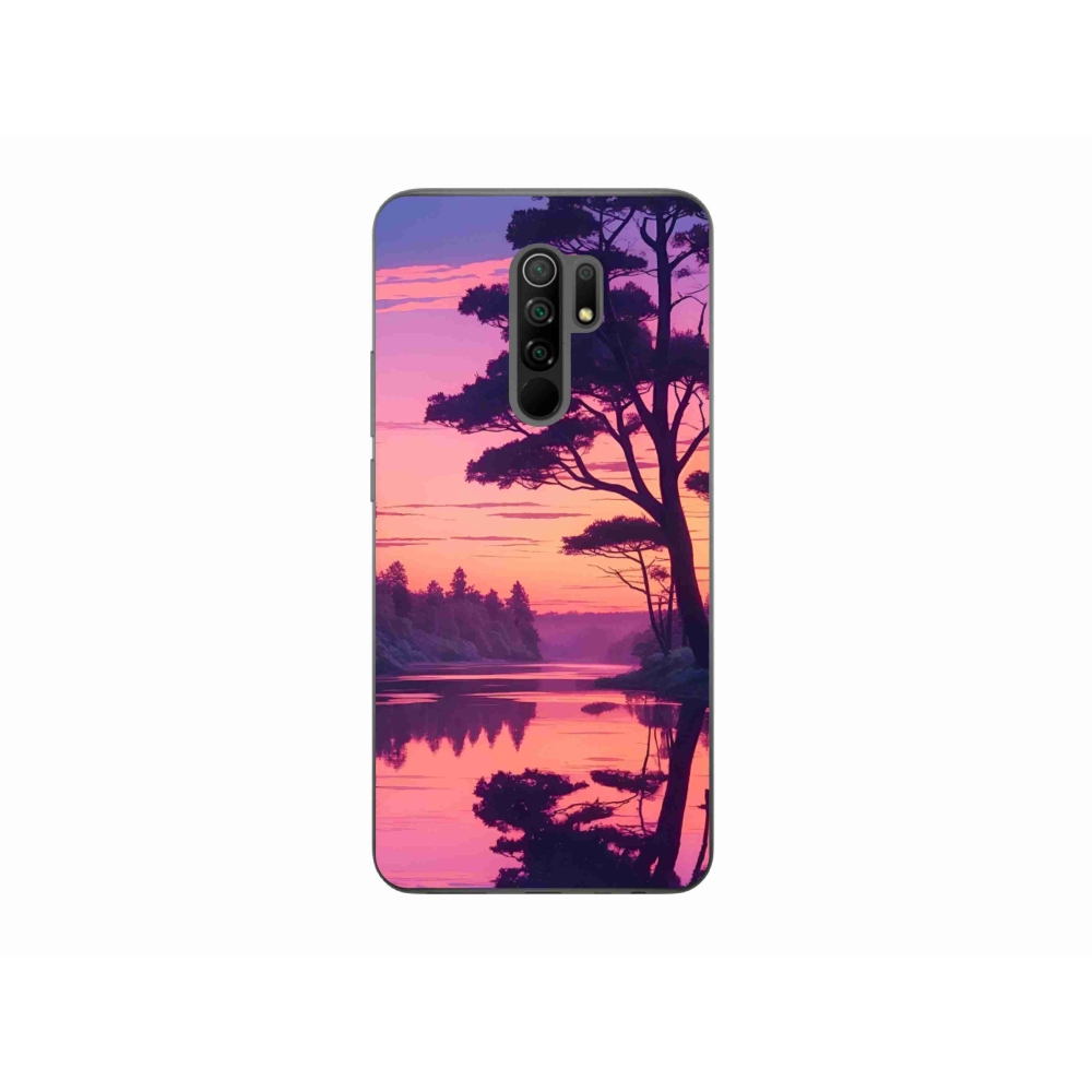 Gelový kryt mmCase na Xiaomi Redmi 9 - západ slunce nad jezerem