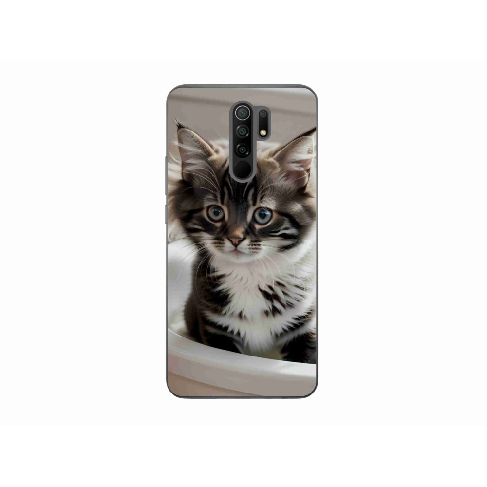 Gelový kryt mmCase na Xiaomi Redmi 9 - zvědavé kotě