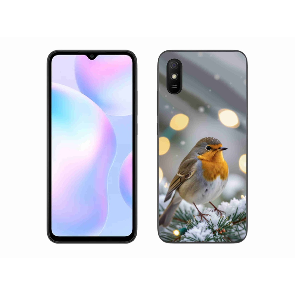 Gelový kryt mmCase na Xiaomi Redmi 9A - červenka v zimě