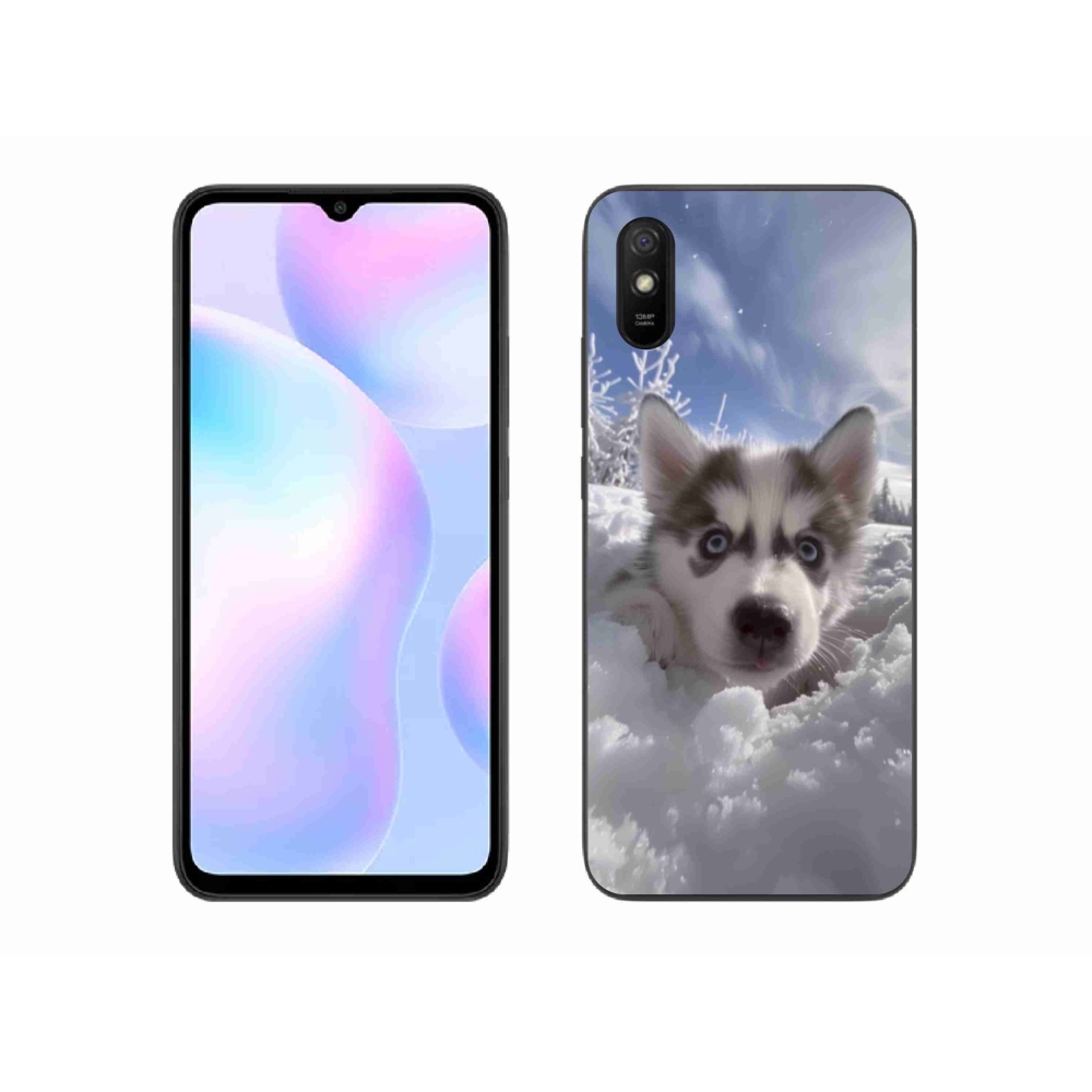 Gelový kryt mmCase na Xiaomi Redmi 9A - husky ve sněhu