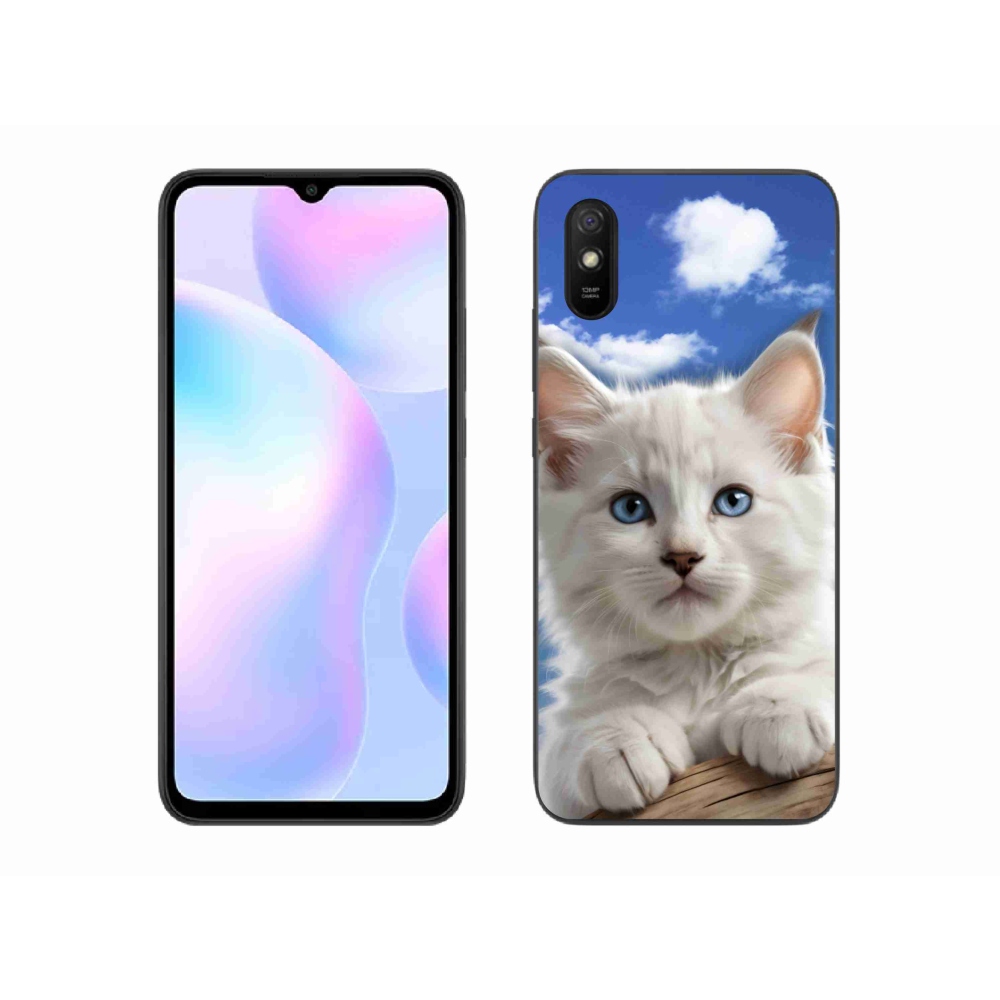 Gelový kryt mmCase na Xiaomi Redmi 9A - kotě a oblaka