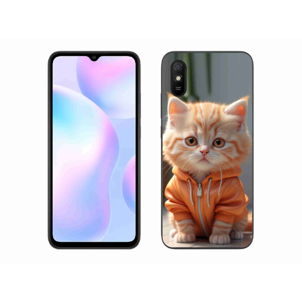 Gelový kryt mmCase na Xiaomi Redmi 9A - kotě v mikině