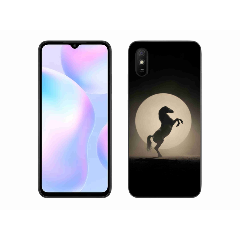 Gelový kryt mmCase na Xiaomi Redmi 9A - kůň v siluetě