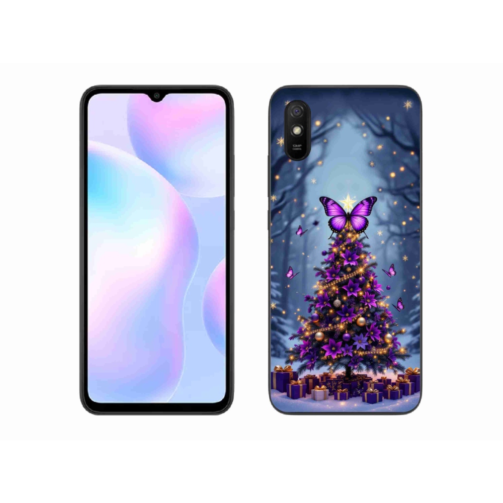 Gelový kryt mmCase na Xiaomi Redmi 9A - motýlí vánoční stromek
