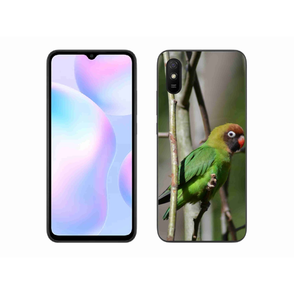 Gelový kryt mmCase na Xiaomi Redmi 9A - papoušek agapornis