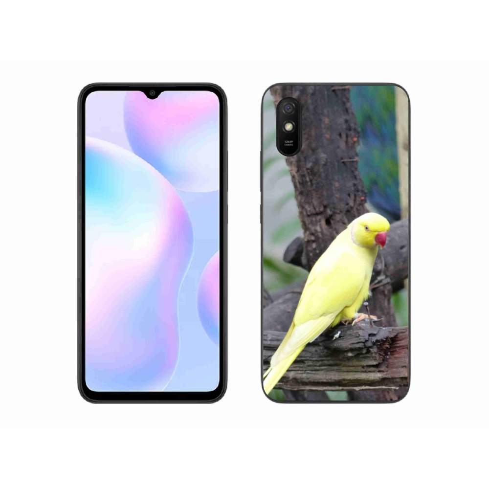 Gelový kryt mmCase na Xiaomi Redmi 9A - papoušek alexandr žlutý