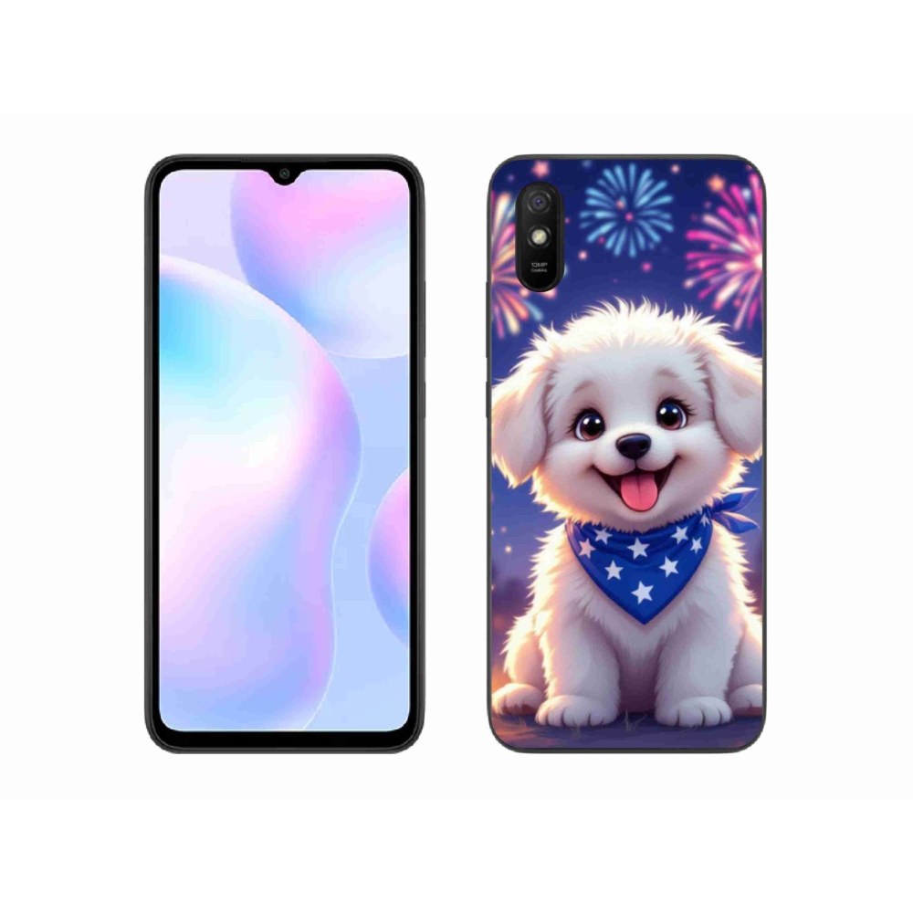 Gelový kryt mmCase na Xiaomi Redmi 9A - slavnostní štěně