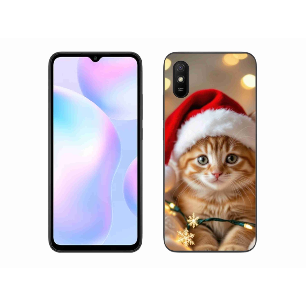 Gelový kryt mmCase na Xiaomi Redmi 9A - vánoční kotě