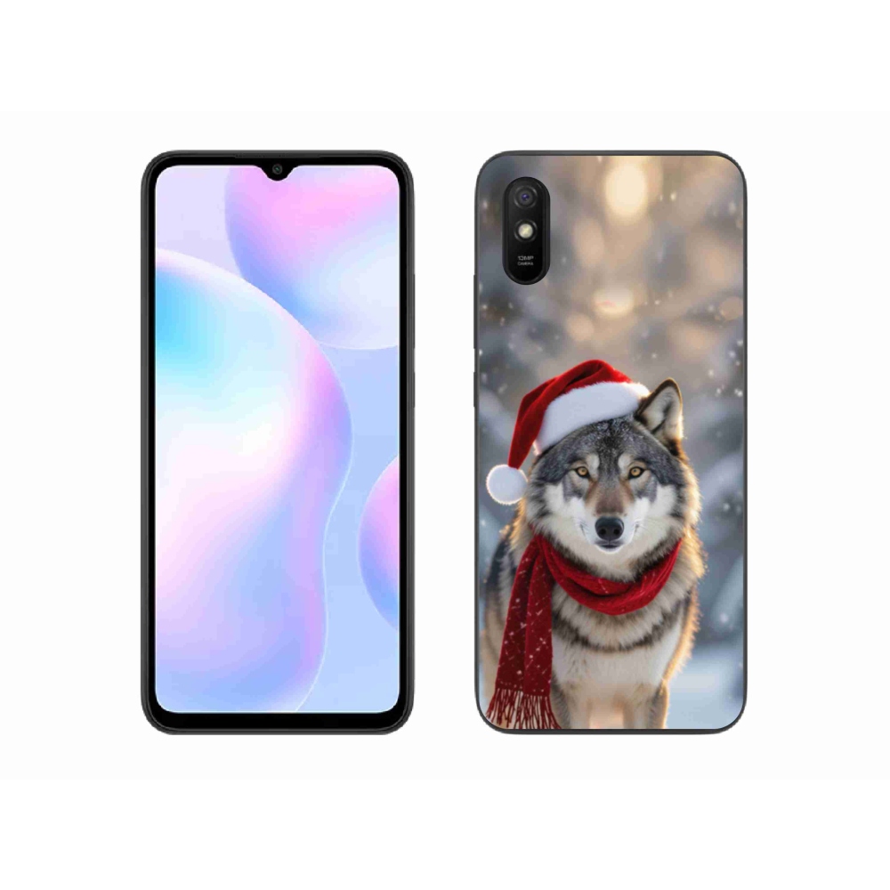 Gelový kryt mmCase na Xiaomi Redmi 9A - vánoční vlk