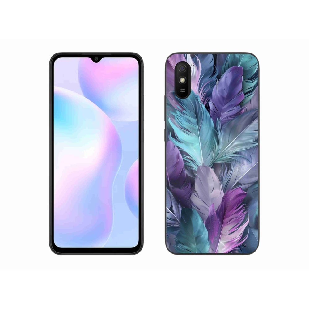 Gelový kryt mmCase na Xiaomi Redmi 9AT - barevné peří 2