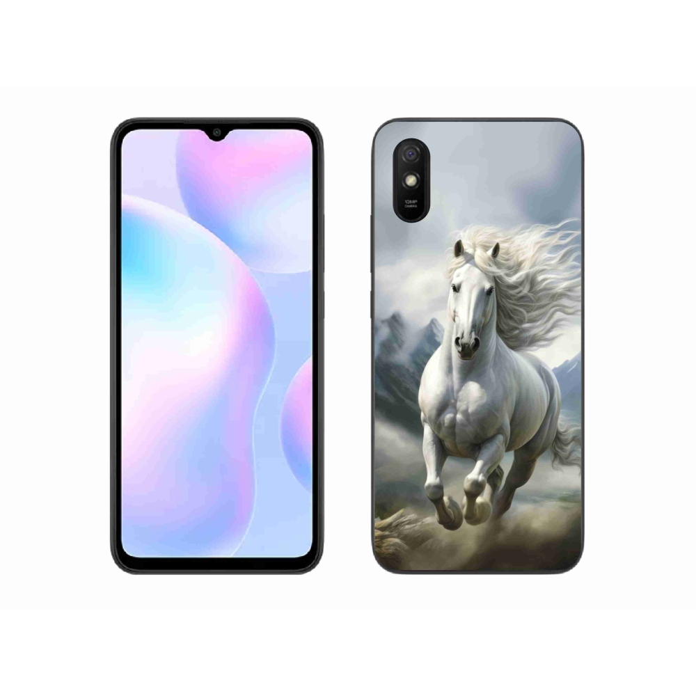Gelový kryt mmCase na Xiaomi Redmi 9AT - běžící bílý kůň 3