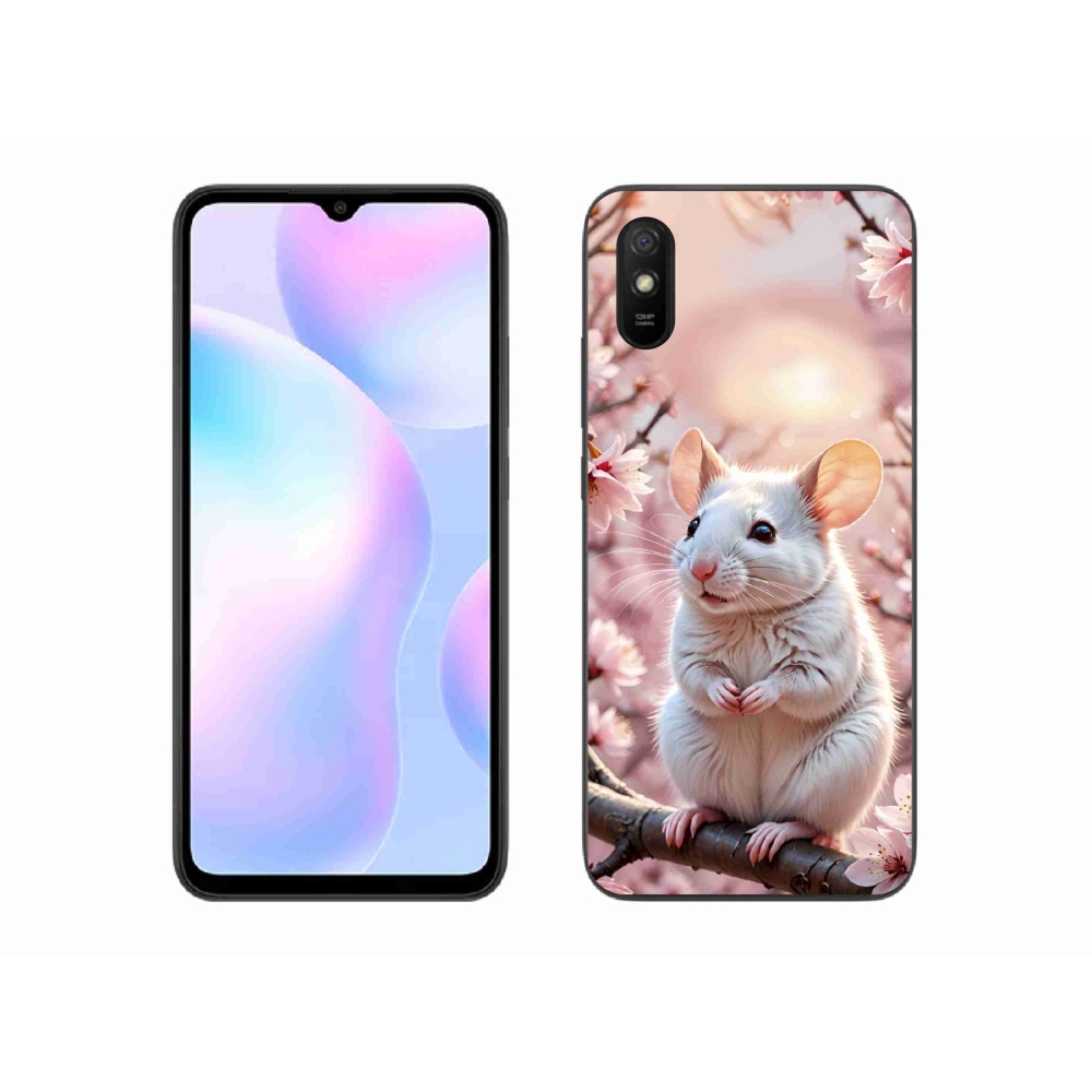 Gelový kryt mmCase na Xiaomi Redmi 9AT - bílá myš na větvi