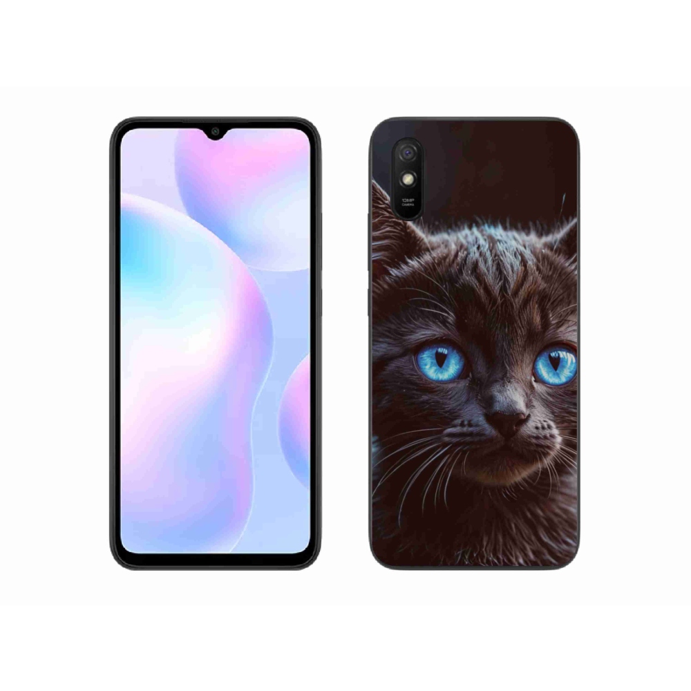 Gelový kryt mmCase na Xiaomi Redmi 9AT - černé kotě 2