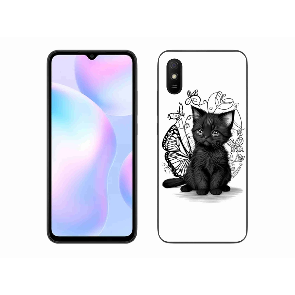 Gelový kryt mmCase na Xiaomi Redmi 9AT - černé kotě