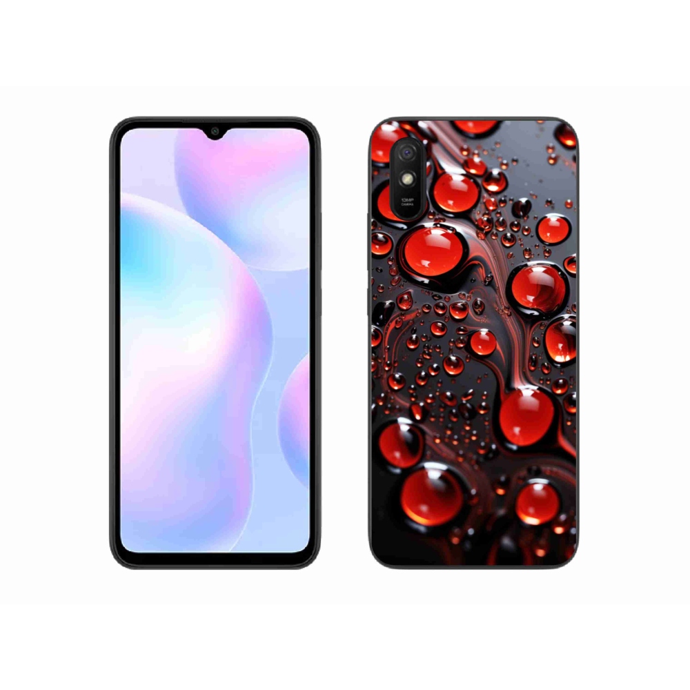 Gelový kryt mmCase na Xiaomi Redmi 9AT - červené kapky 2
