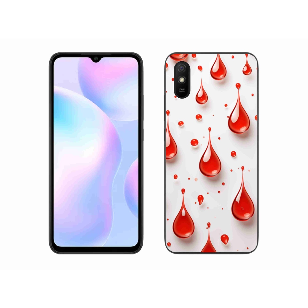 Gelový kryt mmCase na Xiaomi Redmi 9AT - červené kapky