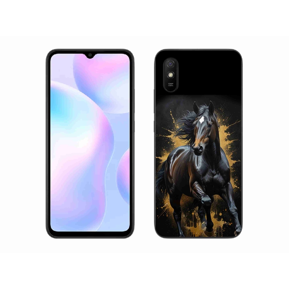 Gelový kryt mmCase na Xiaomi Redmi 9AT - elegantní černý hřebec