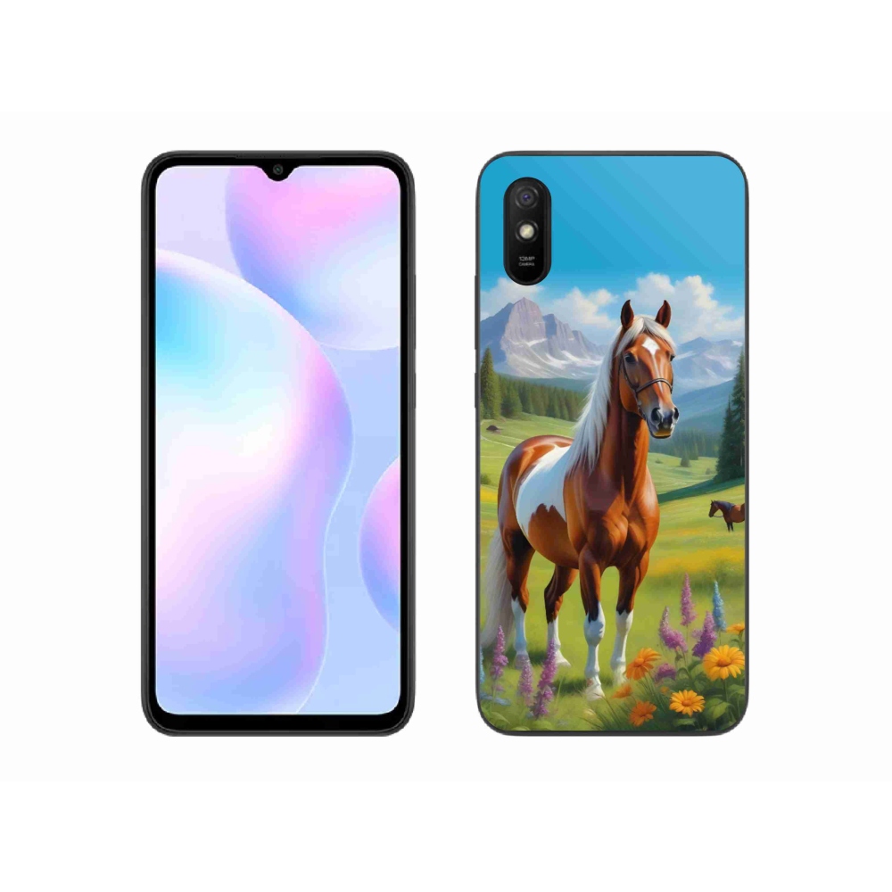 Gelový kryt mmCase na Xiaomi Redmi 9AT - kůň na louce