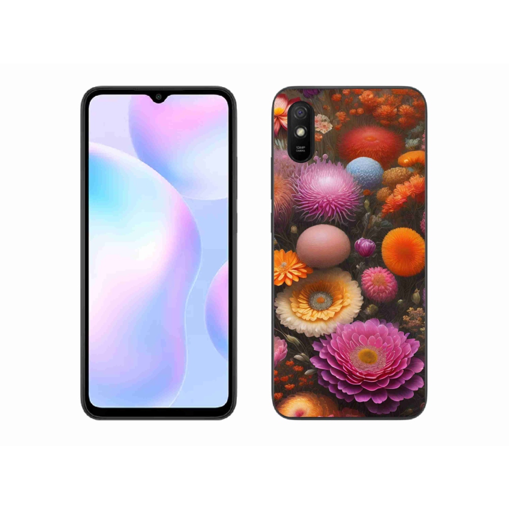 Gelový kryt mmCase na Xiaomi Redmi 9AT - květinová kompozice