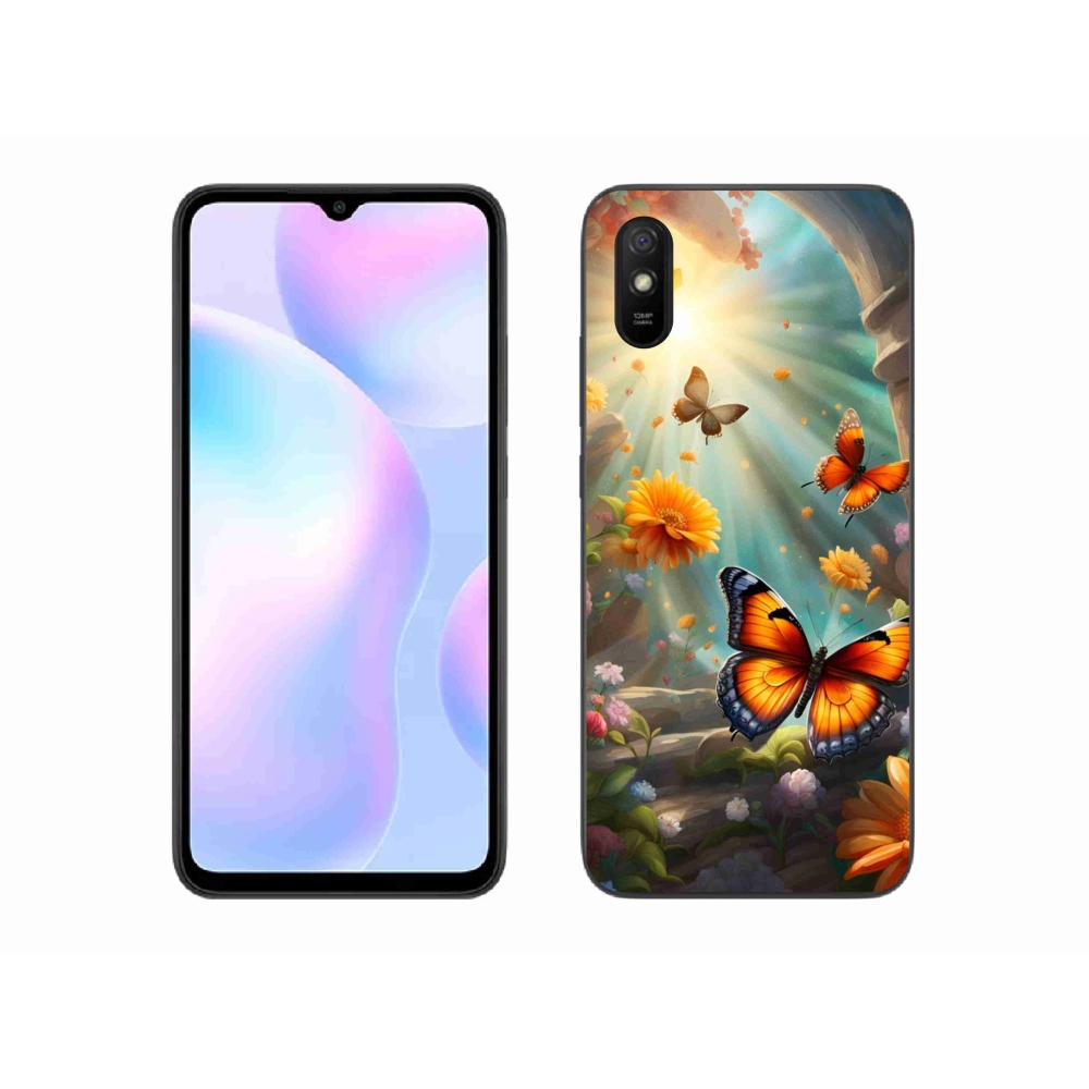 Gelový kryt mmCase na Xiaomi Redmi 9AT - motýlí zahrada 2