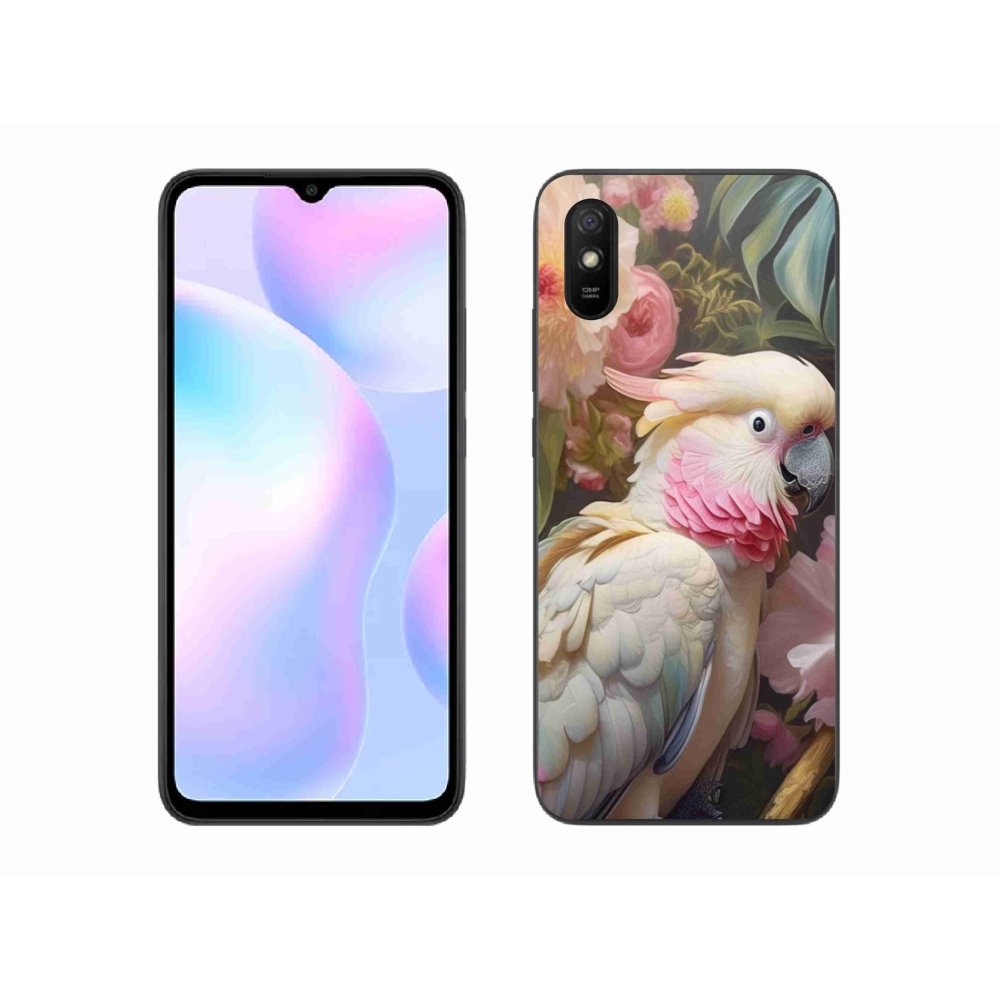 Gelový kryt mmCase na Xiaomi Redmi 9AT - papoušek kakadu růžový 2
