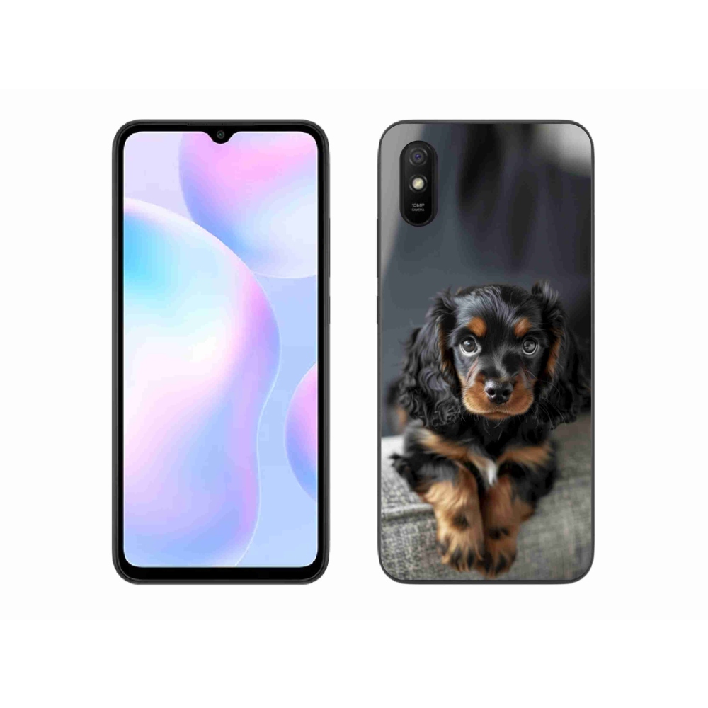 Gelový kryt mmCase na Xiaomi Redmi 9AT - roztomilý dlouhosrstý jezevčík