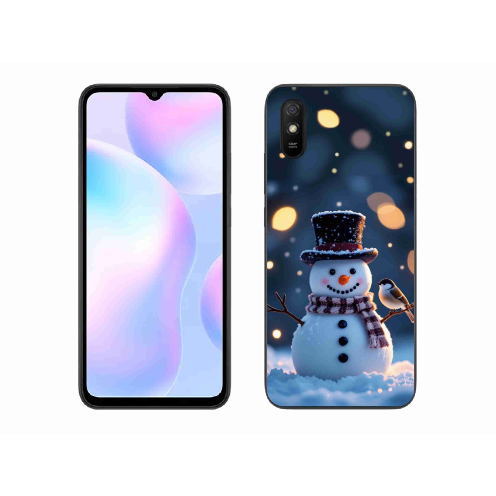 Gelový kryt mmCase na Xiaomi Redmi 9AT - vánoční sněhulák