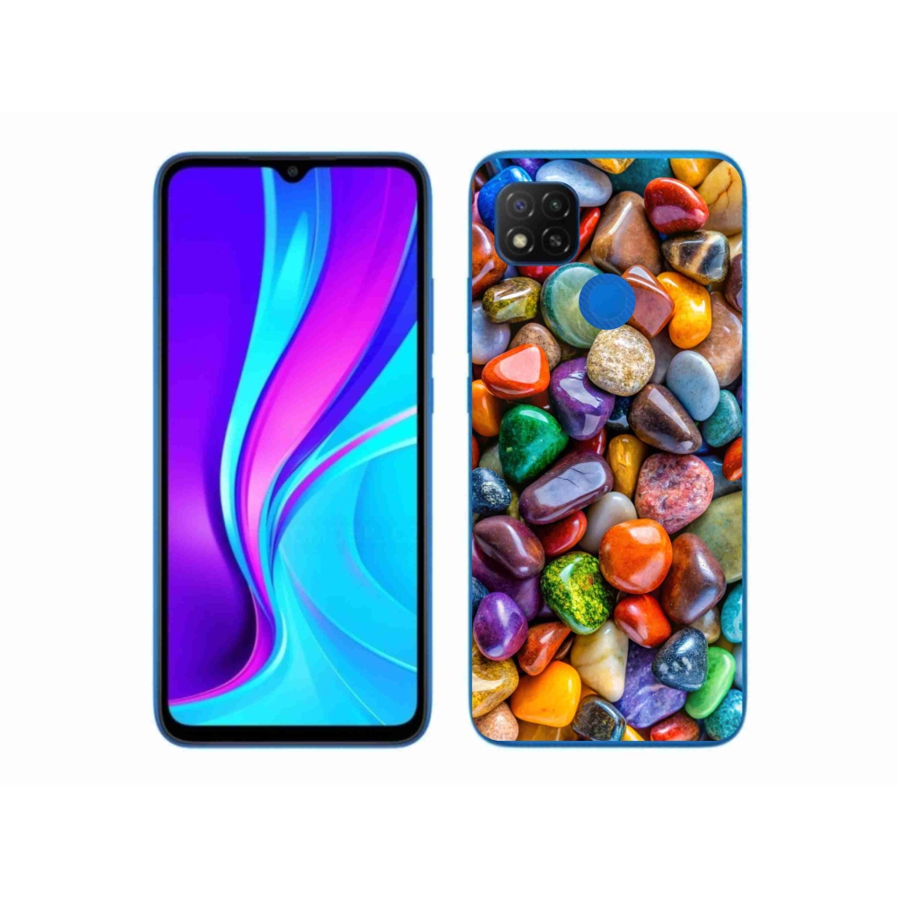 Gelový kryt mmCase na Xiaomi Redmi 9C - barevné kamínky