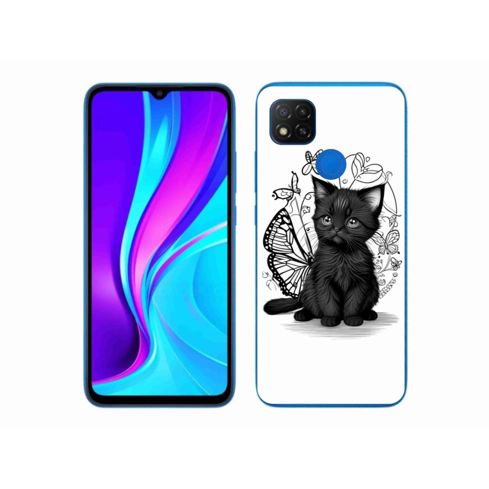 Gelový kryt mmCase na Xiaomi Redmi 9C - černé kotě