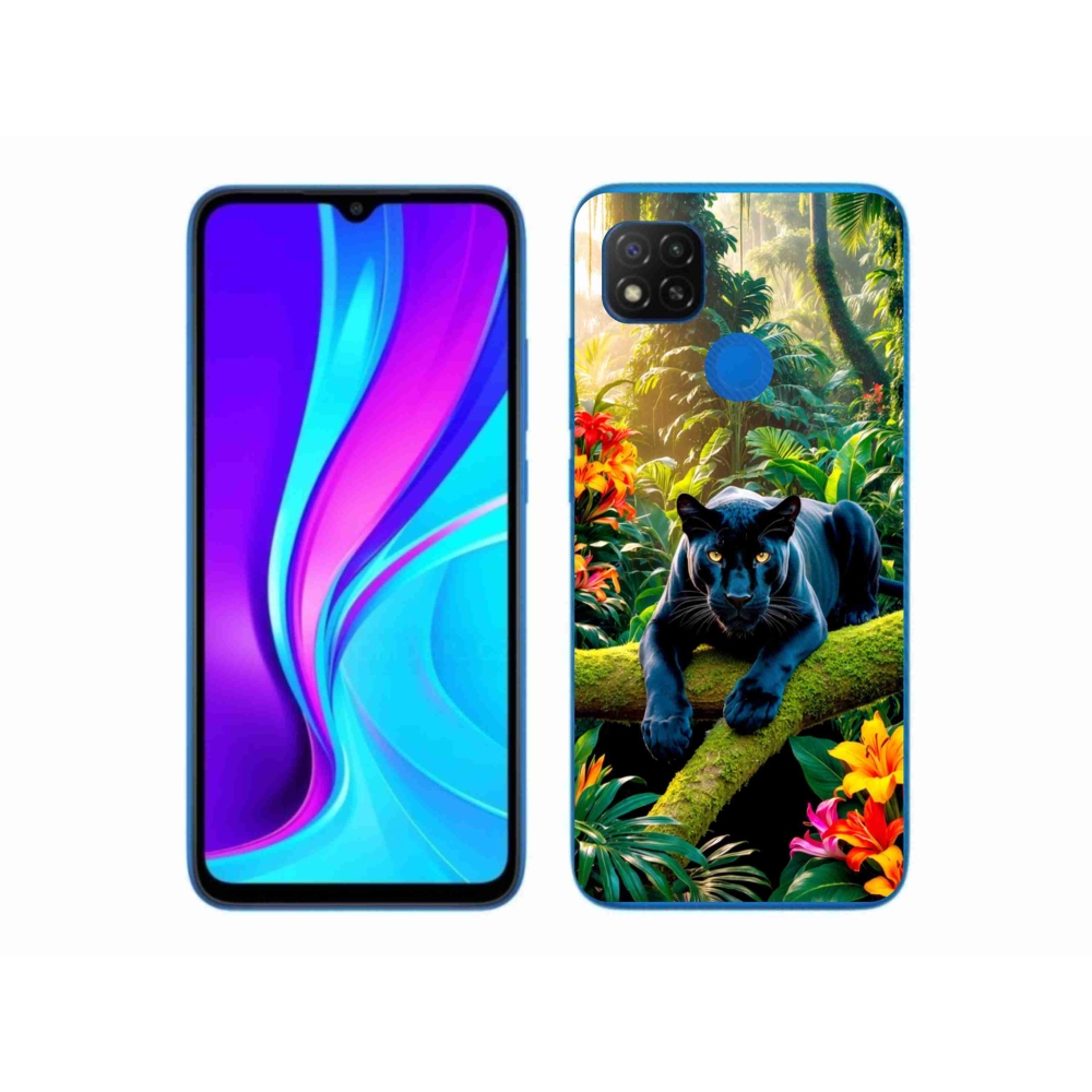 Gelový kryt mmCase na Xiaomi Redmi 9C - černý panter v džungli