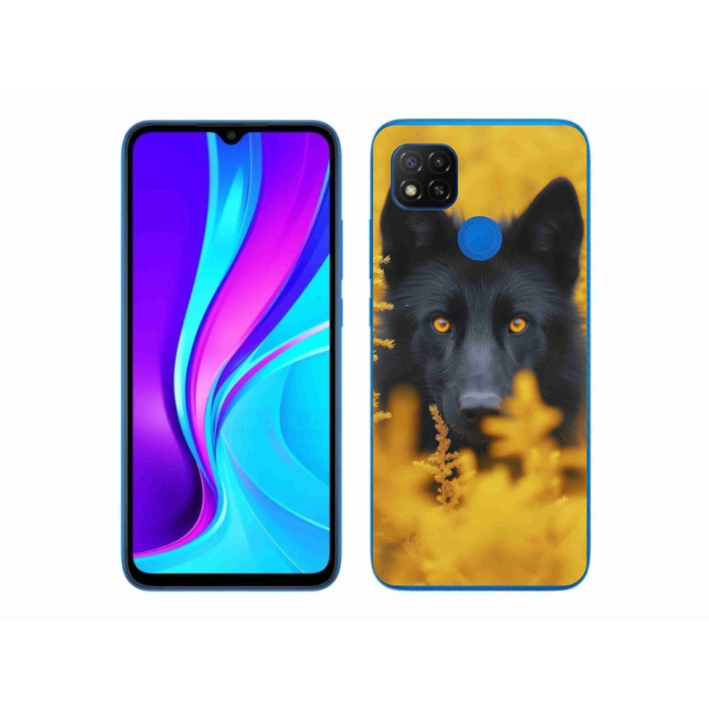 Gelový kryt mmCase na Xiaomi Redmi 9C - černý vlk 2