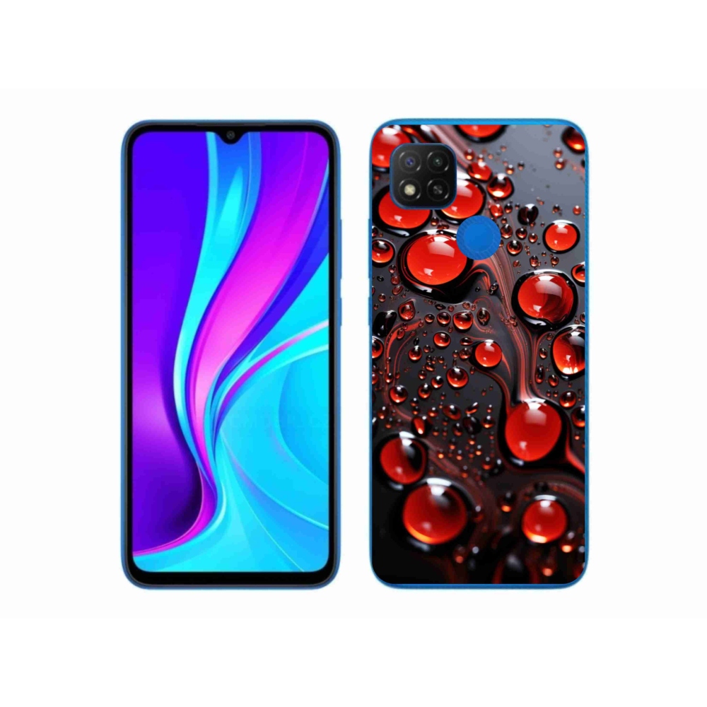 Gelový kryt mmCase na Xiaomi Redmi 9C - červené kapky 2