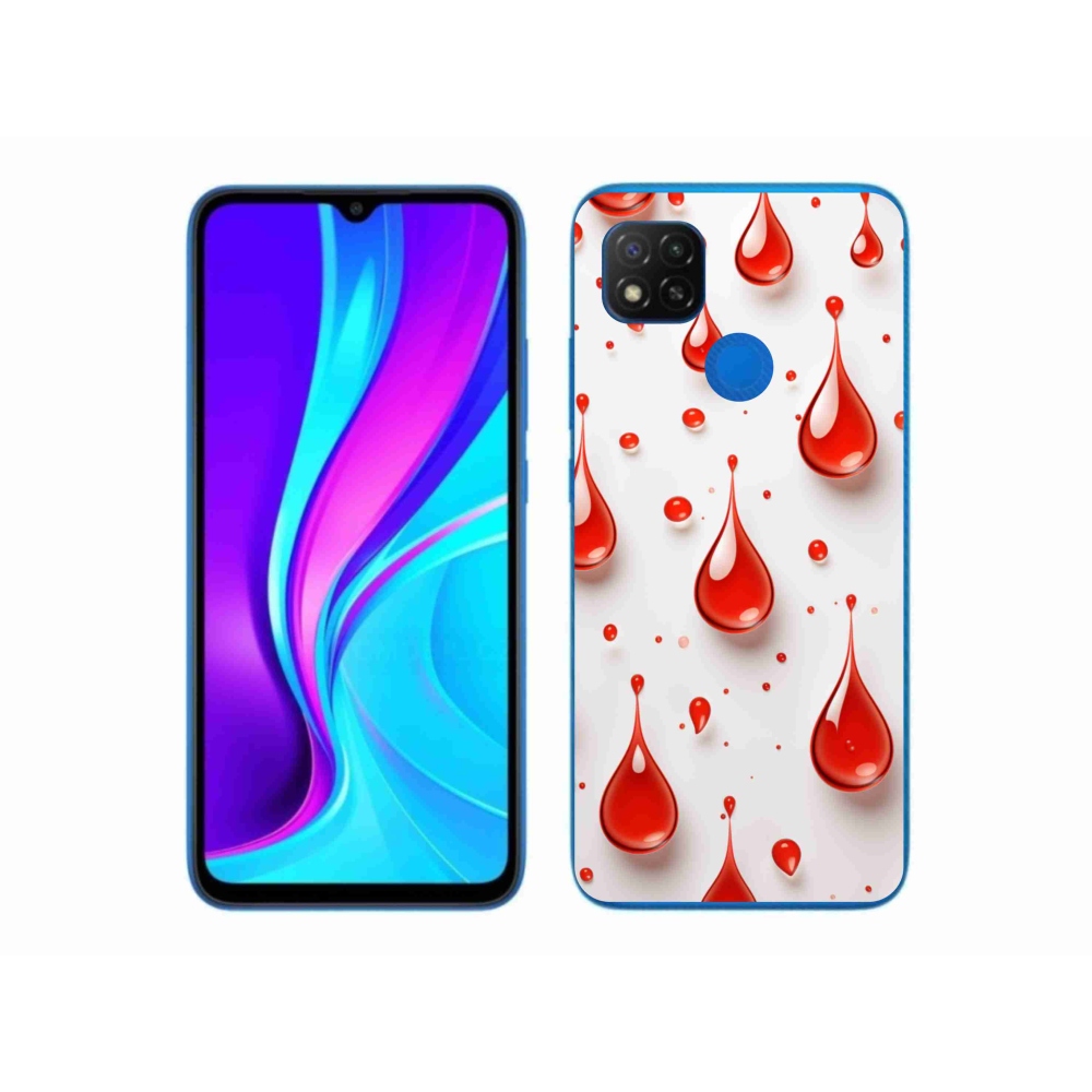 Gelový kryt mmCase na Xiaomi Redmi 9C - červené kapky