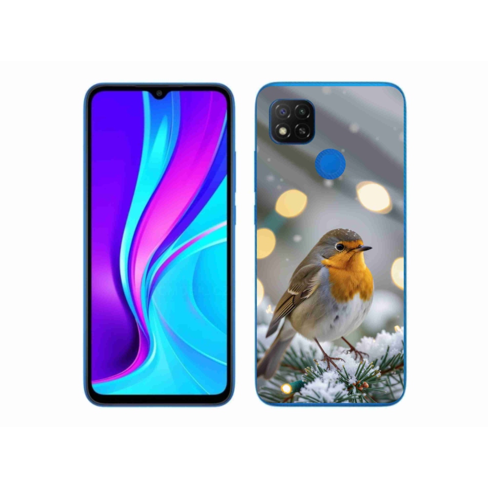 Gelový kryt mmCase na Xiaomi Redmi 9C - červenka v zimě