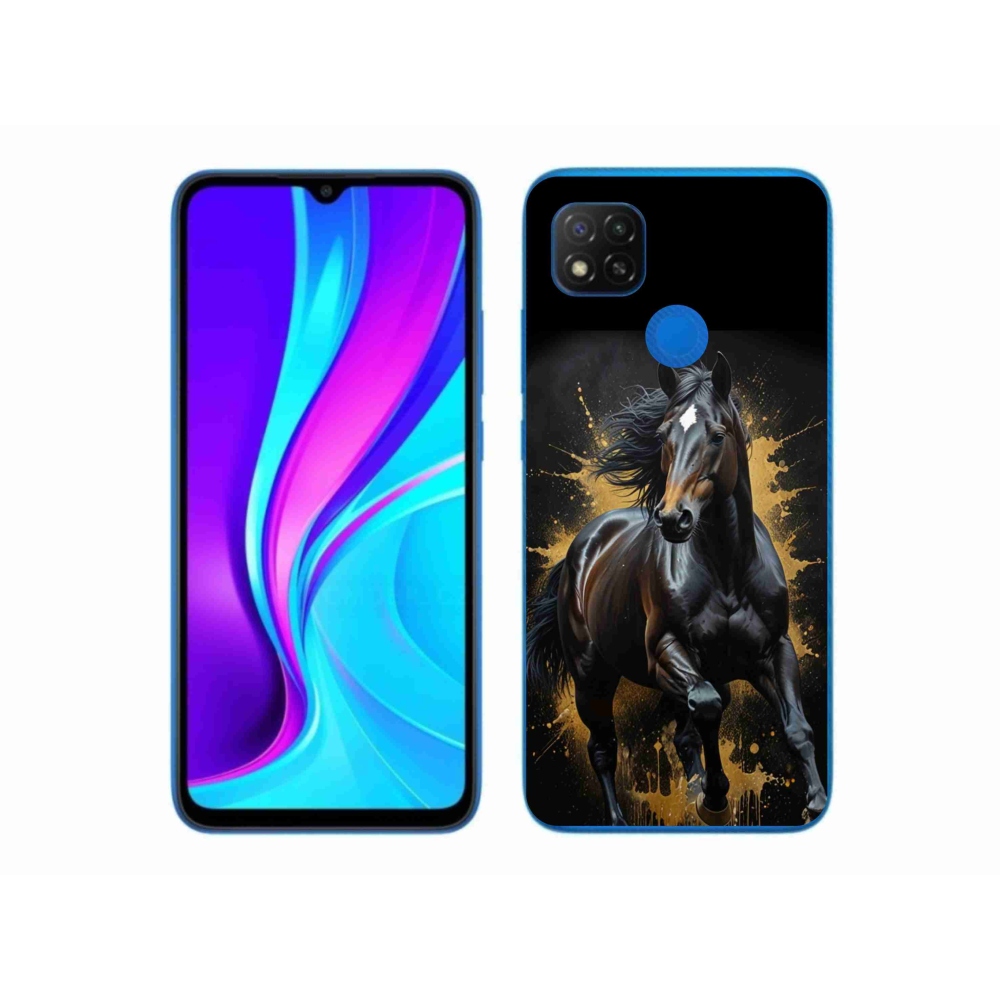 Gelový kryt mmCase na Xiaomi Redmi 9C - elegantní černý hřebec